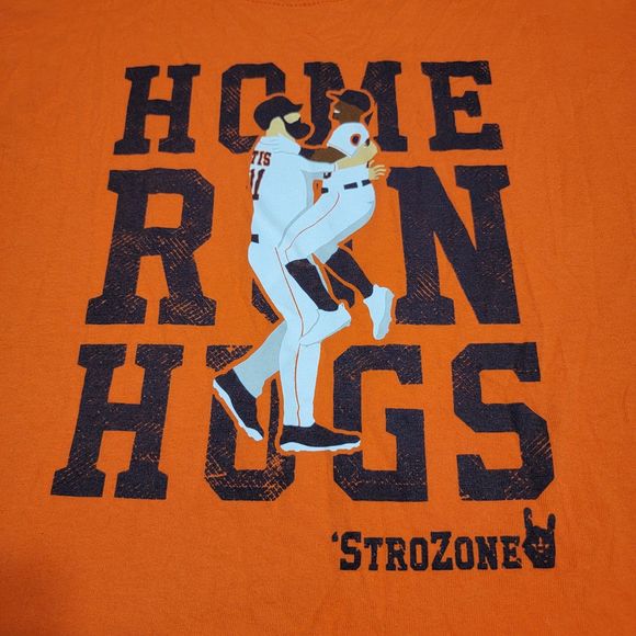 Houston Astros Graphic SS Tee Orange "Home Run Hugs" - Picture 1 of 4